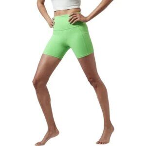 ATHLETA Salutation Stash High Rise 5" Short Neon Green Mint Athleisure Gym Sz S